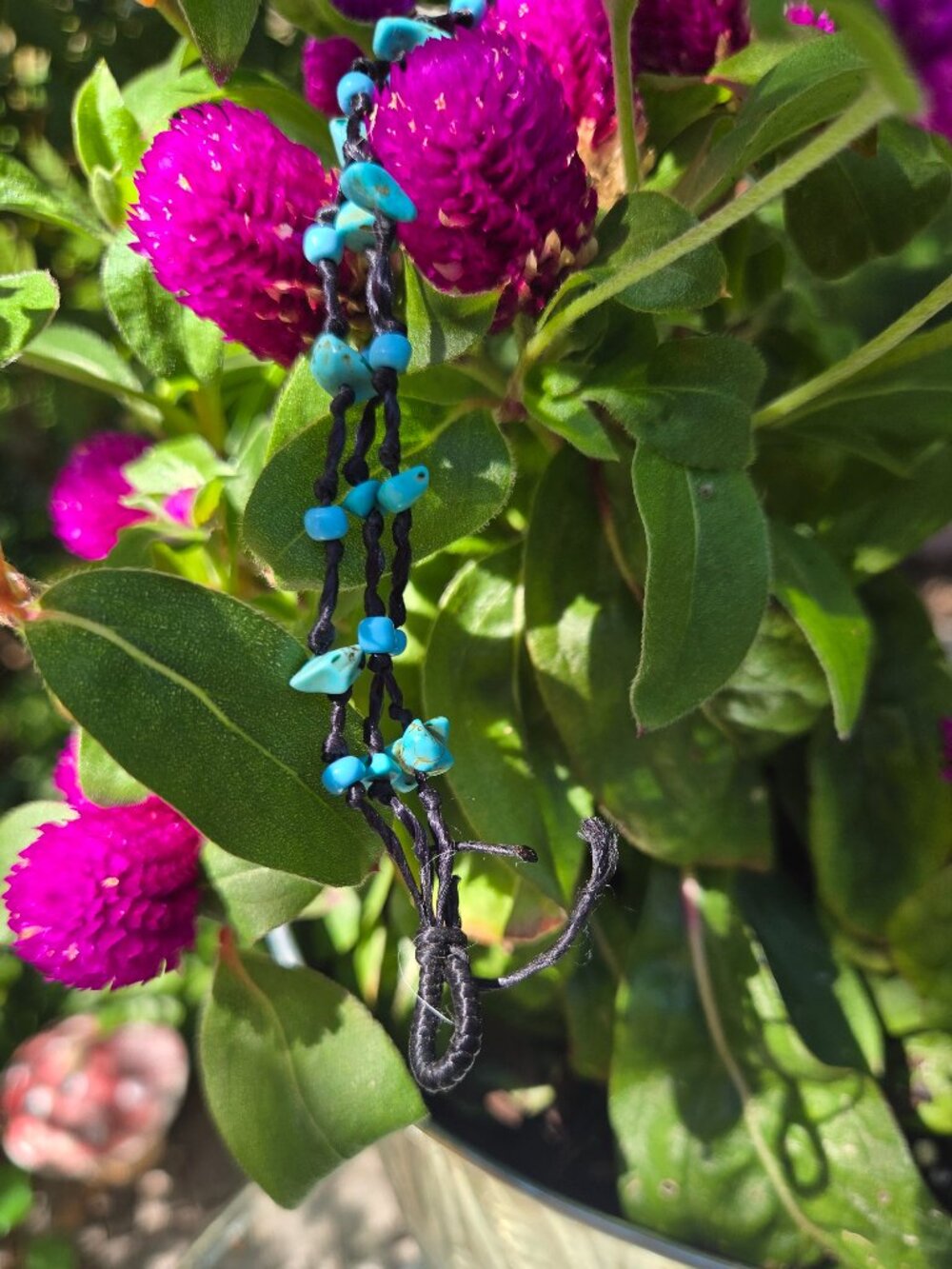 Boho Turquoise Leather Multi-Strand Wrap Bracelet Southwest Beaded Festival Cuff - Picture 5 of 5